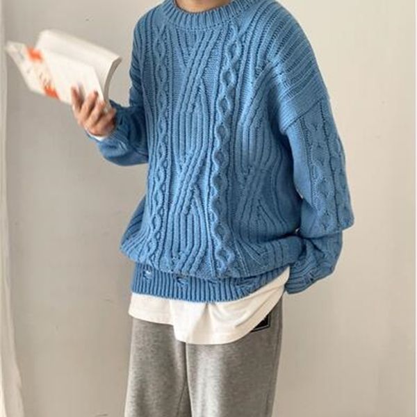 

2021 the new male autumn soft and comfy warm thick cool sweater 4xcd, White;black