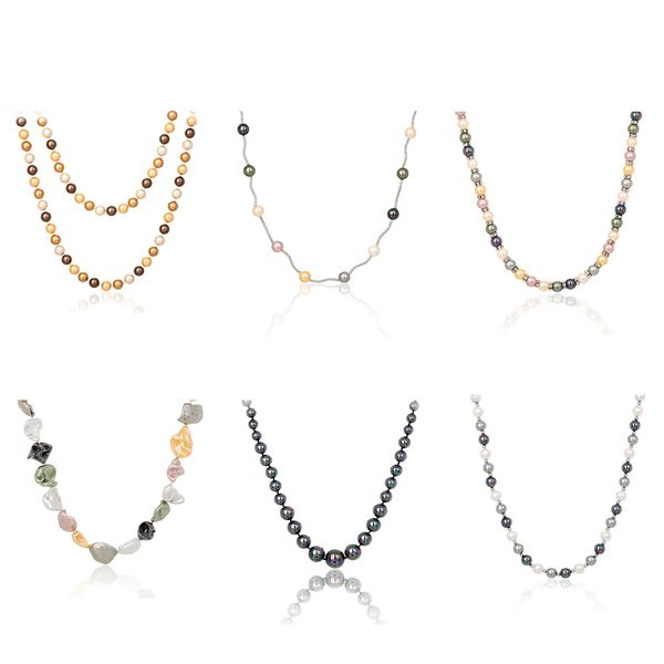 

necklace of simple dainty pearl thin wholesale t-shirt manufacture necklace colorful pearl hawaiian necklace for women gift part a, Silver