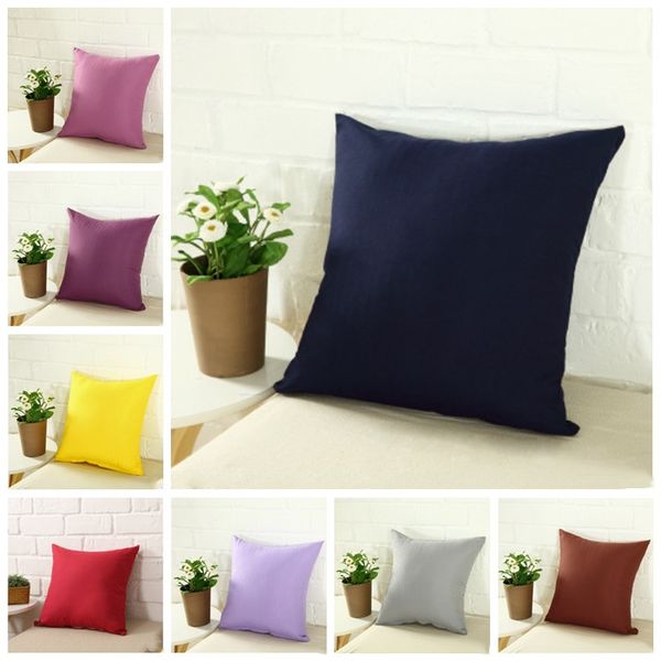 

cushion pillowcase pure color polyester white cover pillow case blank christmas decor gift 45 * 45cm owa2469