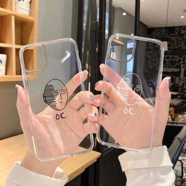 

gykz transparent case with cartoon punch men's vip 11 pro, xs, max, se, 20 x, xr, 7, 8, 6plus, japan soft tpu casevfe1