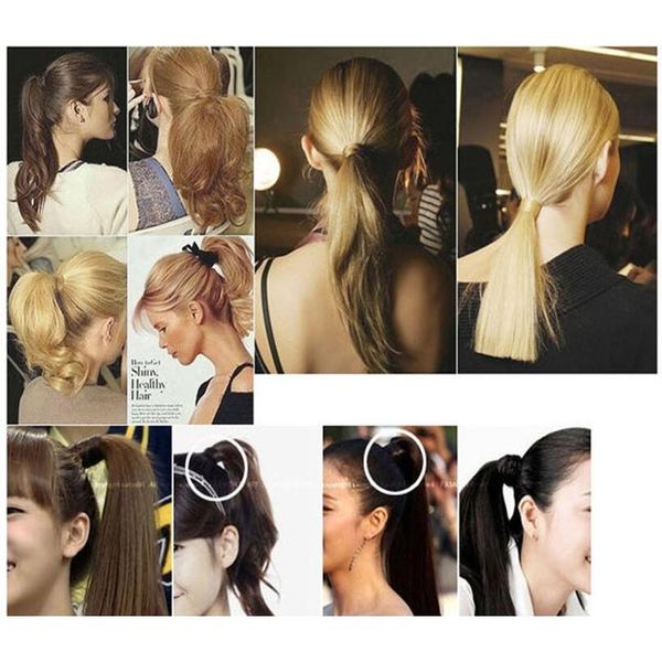 

fashion wig braided hair band for women pigtail type rubber bands korean style hair ring for girl hair extension ponytai wmthel, Black;brown