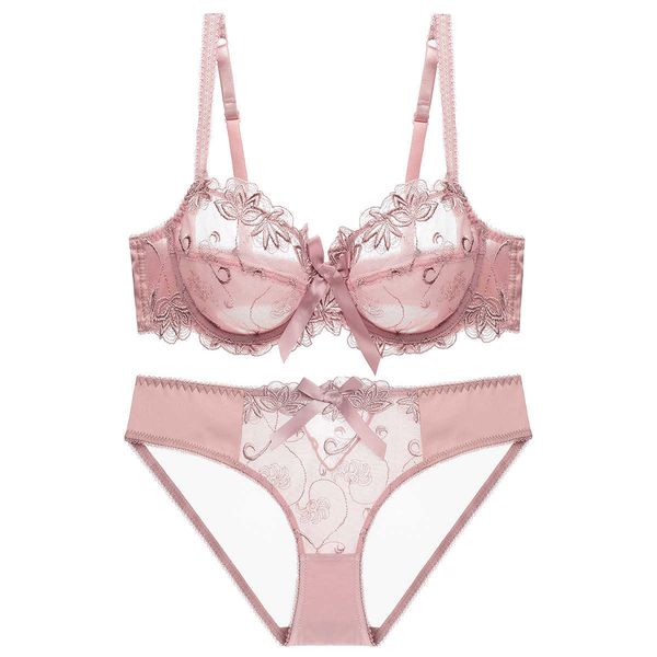 

lace transparent bra suit ultra thin breathable large size underwear women's 9160, Red;black