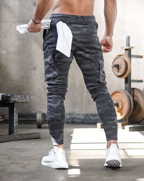 

2020 muscle brothers sports overalls men's camouflage fitness running training pants, Gray