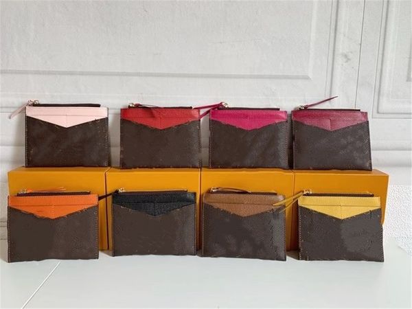 

fashion bags lady genuine leather small bags with letters accessories old flower pouch girl wallet purse cash card holder bag