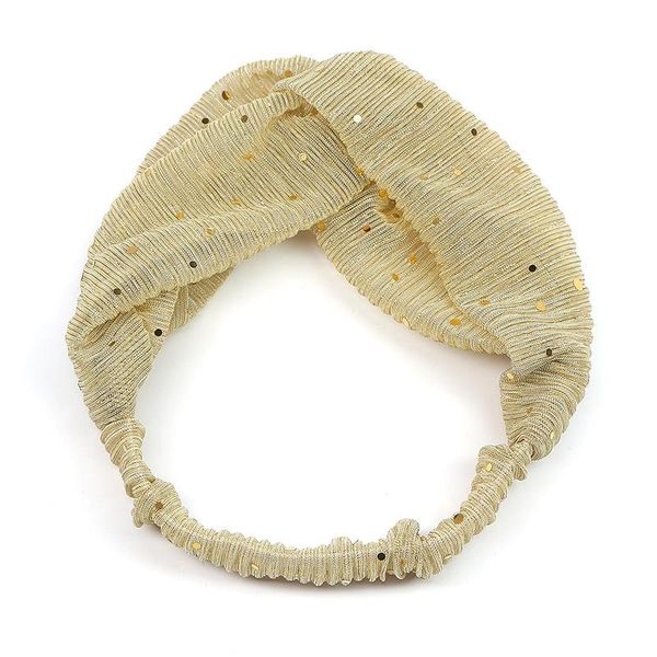

women's pleated sequin wire crisscross simple hair band, Blue;gray