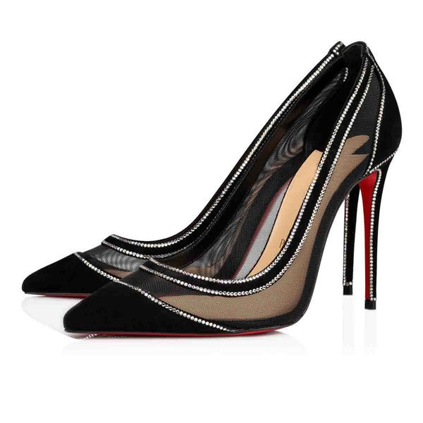 

женщины низкие каблуки красные подошвы насосы galativi 70mm замшевые замшевые насосы насосы top-версии / высококачественные ведительские сет, Black