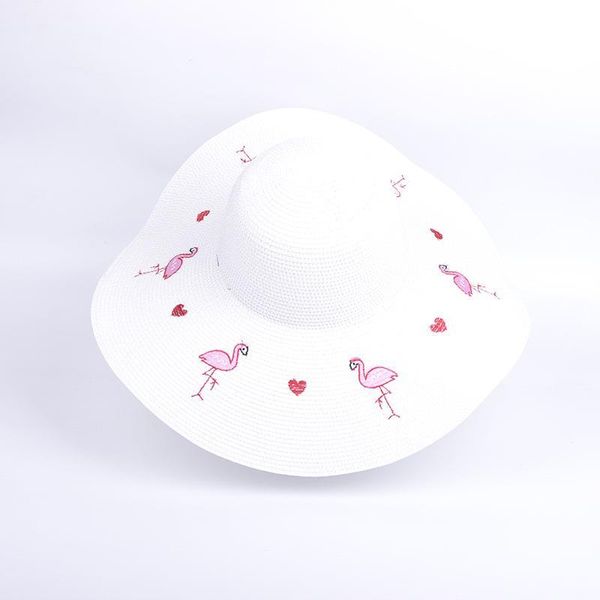 

wide brim hats summer female sun hat visor big embroidery animal folding straw casual outdoor beach cap for women uv protection, Blue;gray