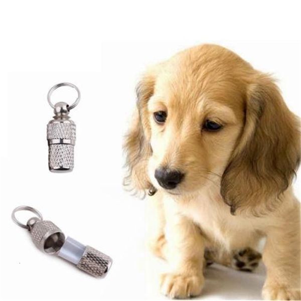 

puppy name cat anti-lost id address pet dog label tag barrel tube collar new