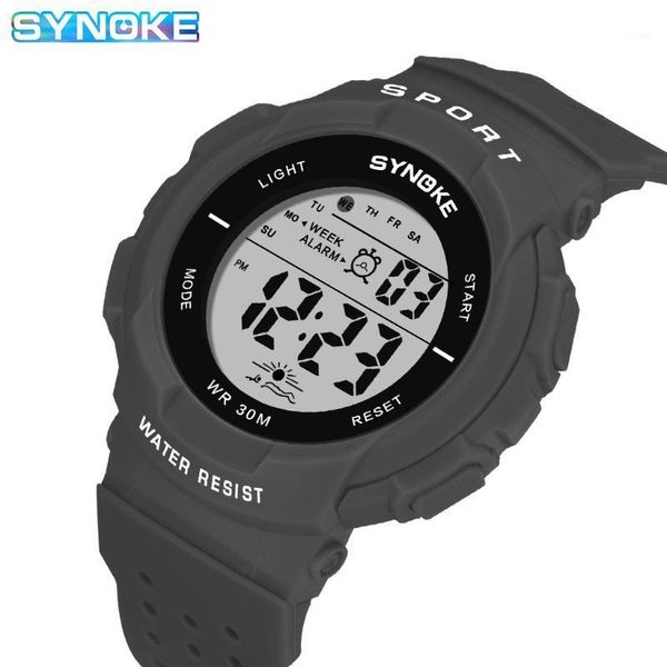

synoke sports men's watches students watch waterproof led digital watch chronograph women mens wristwatch relogio masculino1, Slivery;brown