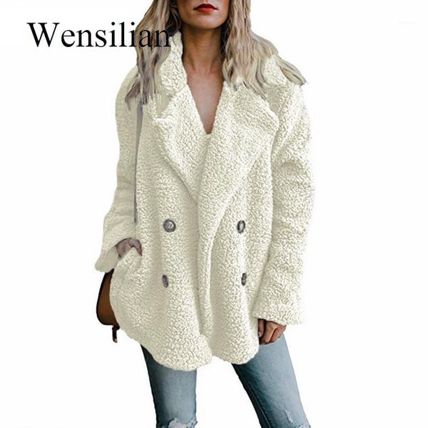 

5xl fur coat women winter jackets lapel long sleeve teddy coat warm furry hairy jackets female plus size overcoat chaqueta mujer1, Black