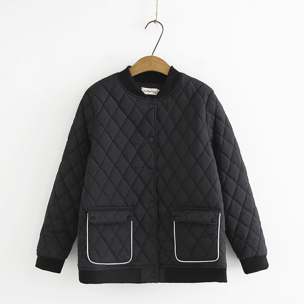 

2021 new 4xl plus size o-neck cotton jacket women winter warm coat with female thick jackets miaa, Black