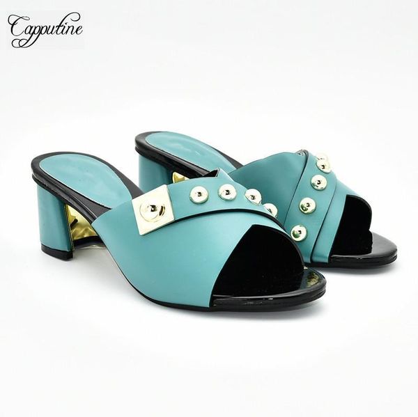 

fashionable teal green african high heel slip-on shoes for party 78-3, heel height 6cm, 5 color1, Black