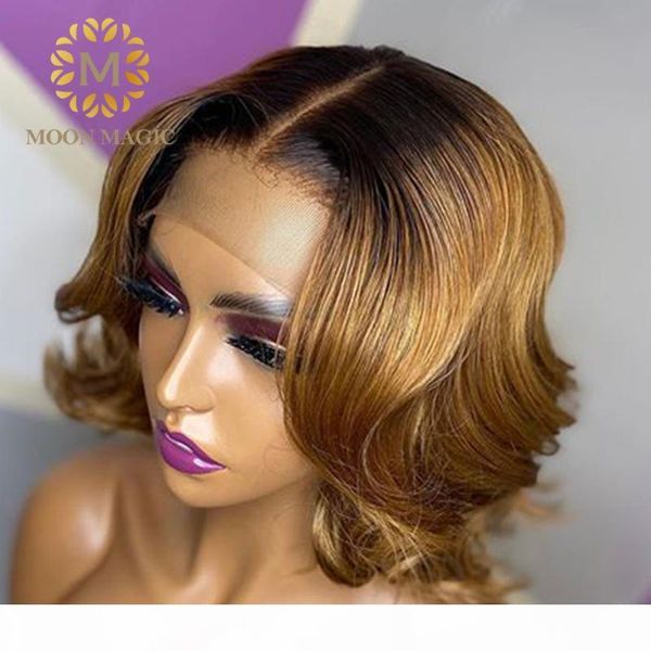 

1b 27 honey blonde lace front wigs wavy wig ombre human hair wigs with baby hair pre plucked colored lace frontal, Black;brown