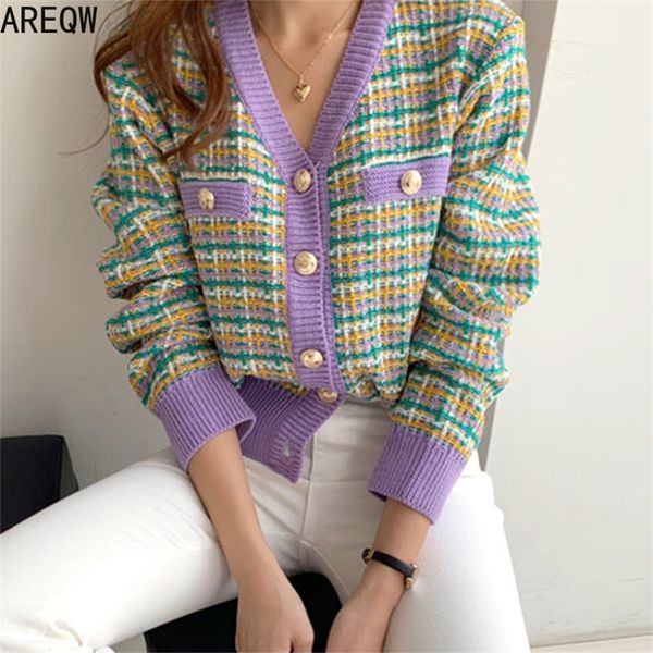 

purple cardigan womens autumn winter clothes korean crop sweater short 201223, White;black