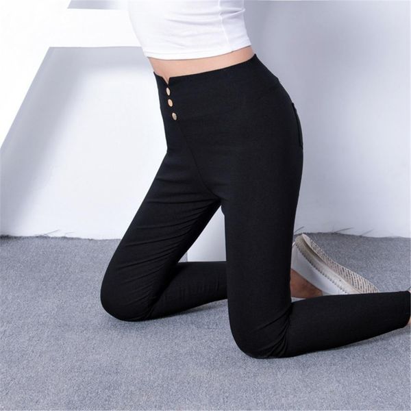 

женские брюки работы носить повседневные весенние черные брюки карандаш плюс размер 3xl женские тонкие брюки упругих панталонов мохеров три, Black;white