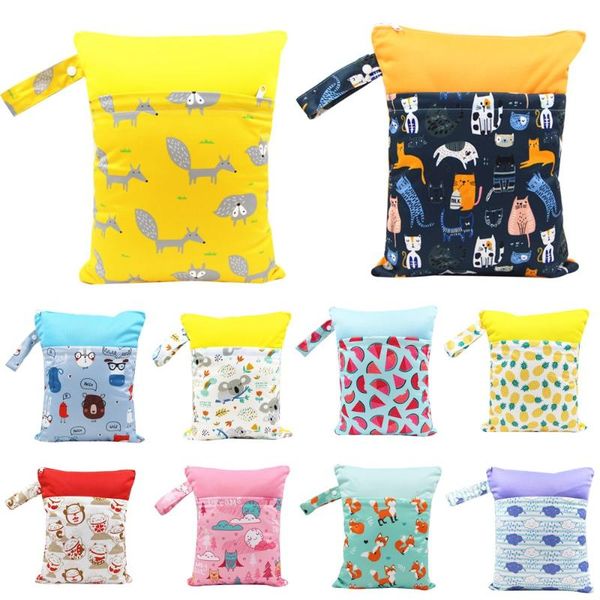 

diaper bags asenappy polyester pul waterproof baby for mom stroller use 30*37cm double packet wet bag