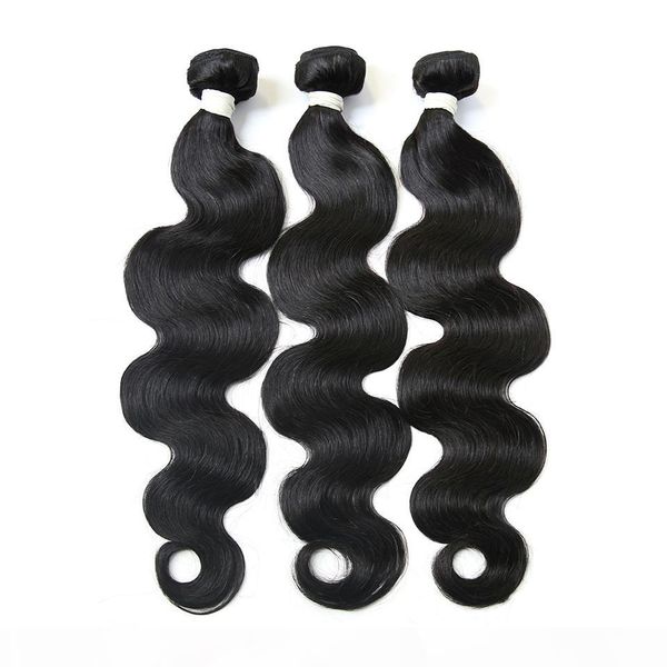 

majestic girl 28 30 32 40 inch 1 3 4 brazilian hair weave bundles body wave remy unprocessed human hair extension natural color, Black;brown