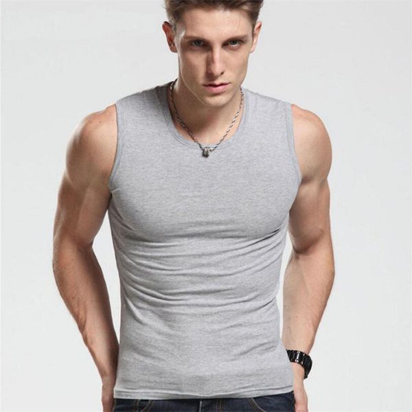 

summer fashion brand men's o-neck slim fit tank male sleeveless v-neck vest tees fitness men kg-53, White;black