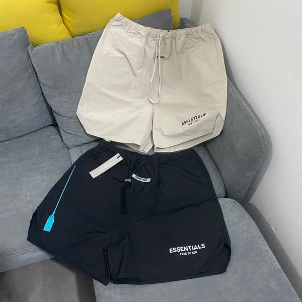 

trendy fear of god os european and american popular brand fog tooling drawstring pants nylon lightweight breathable khaki shorts, White;black