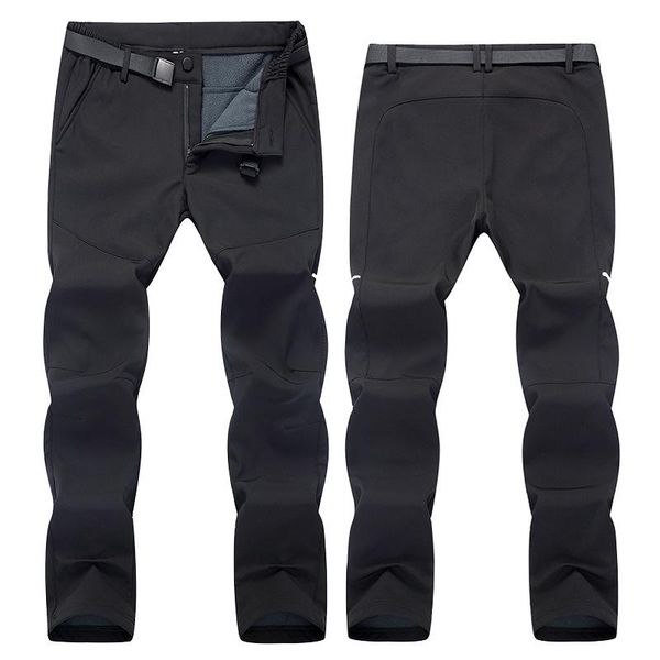 

outdoor pants men women couple with plush warm windproof waterproof mountain climing hiking solid color in autumn winter, Black;green