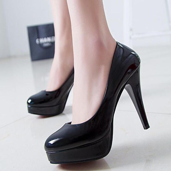 

mhyons woman pumps fashion 11cm thin high heeled leather shallow mouth thin pointed toe women's shoes, Black