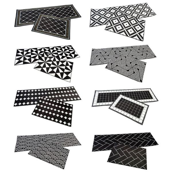 

floor doormat entrance 2pcs/lot kitchen mat home mat bath carpet tapete absorbent bedroom floor geometric pattern mats rug