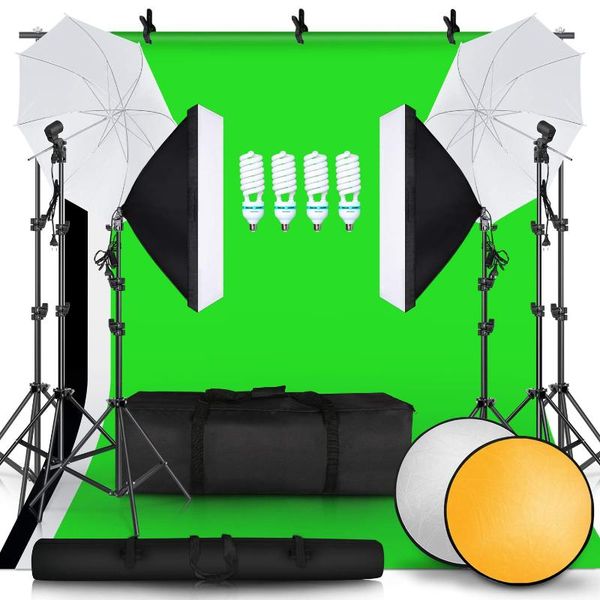 

background support system p bulbs umbrellas softbox continuous lighting kit for portrait and video shoot pgraphy