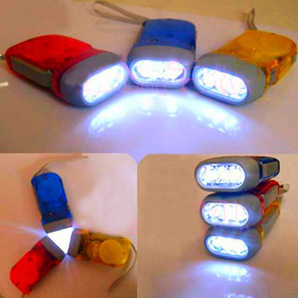 

3 led hand pressing flashlight dynamo crank power flashlight camping adventure outdoor sports climbing tools equipment flashlight