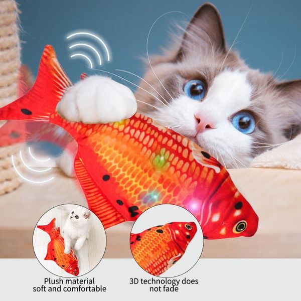 

cat toys 30cm usb battery pet fish singing light toy charging simulation chewing playing biting supplies dropshiping