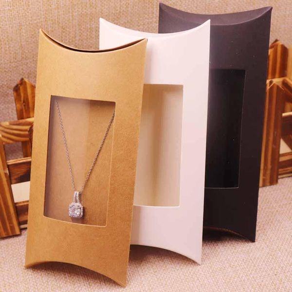 

коробка 10 шт. 10 внутренняя карта 2018 новый diy kraft paper окно подушка подушка ожерелье ювелирные изделия показать очистить пвх подушка