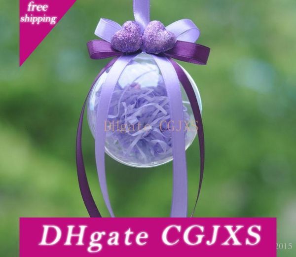 

3awugift candy 80mm transparent clear box plastic opening fillable ball baubles decor wedding christmas tree decoration part