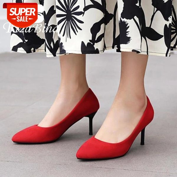 

rizabina size 32-43 new spring women pumps pointed toe thin heels slip on shallow office lady shoes solid color footwear #rd8y