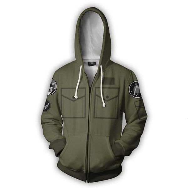

stargate:sg-1 costume sg-1: explorer unit cosplay 2018 3d print sweatshirt hooded zipper cartoon sweatshirt voguehommes jacke, Black