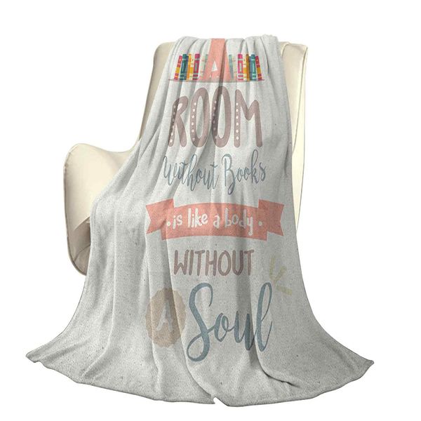

book shelf illustration with a room without books is body without soul quote printoffice leisure blankets