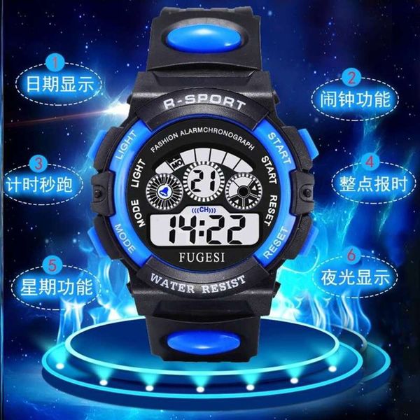 

boys watch and use, children daily primary and secondary school students waterproof lovely luminous ordinary watch for their son to run, Slivery;brown