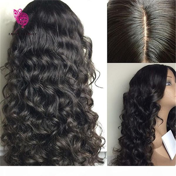 

in stock glueless full lace wigs virgin peruvian hair silk lace front wig with silk base curly wig with baby hair, Black