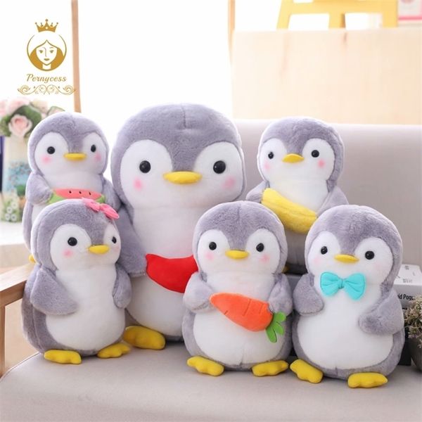

1pcs 25/45cm creative hugging fruit penguin plush stuffed toys kawaii software couple penguin plush doll kids toy home decor y200623