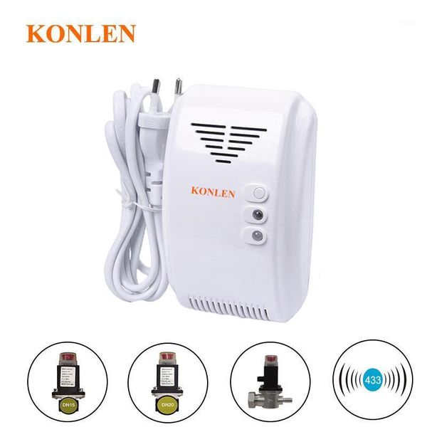

smart home sensor natural gas leakage lpg methane ch4 leak alarm detector with solenoid valve dn15 dn20 auto shut off cylinder pipeline1
