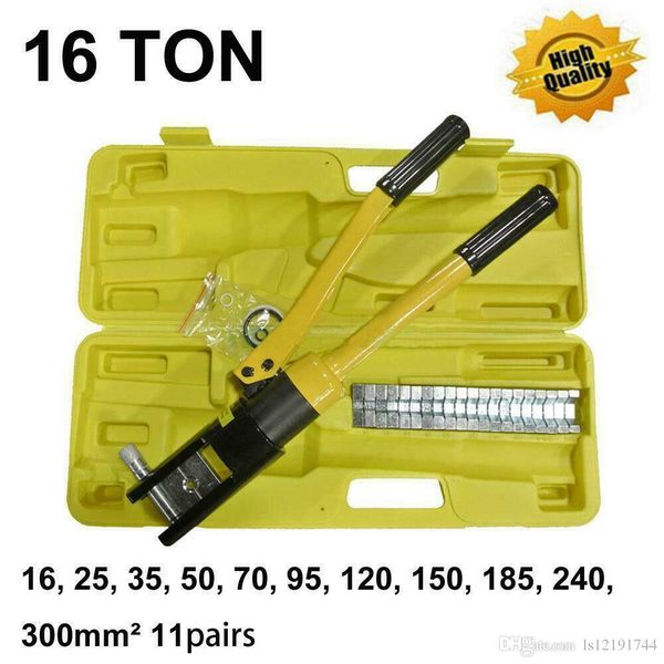 

16 ton 18.5" hydraulic wire terminal crimper crimping tool pliers set w/ 11 dies