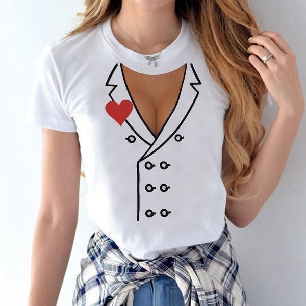 

new fake tits boob 3d design t-shirt for women good quality graphic/gift/party/funny/humor nurse summer drop shipping, White