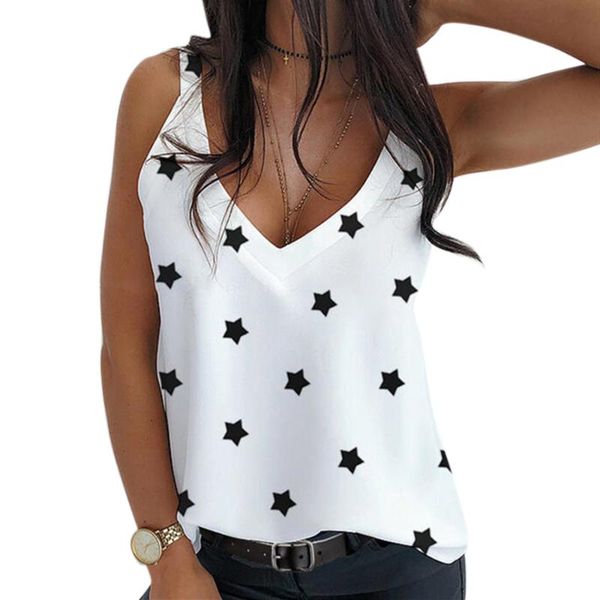 

adisputent 2020 summer v-neck sleeveless blouse shirt women loose hollow out new lady off shoulder plus size blusa, White