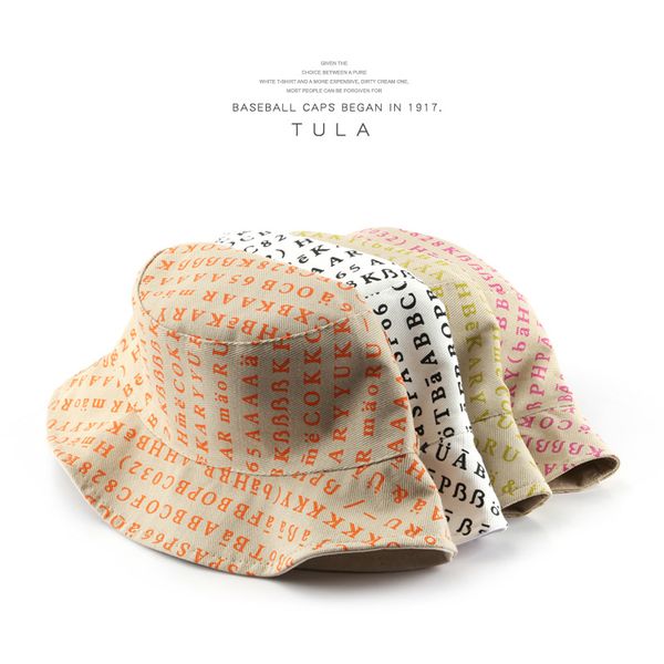 

bucket hat female korean style japanese style personality brim printing bucket hat outdoor sports sun protection sun hat couples cap, Blue;gray