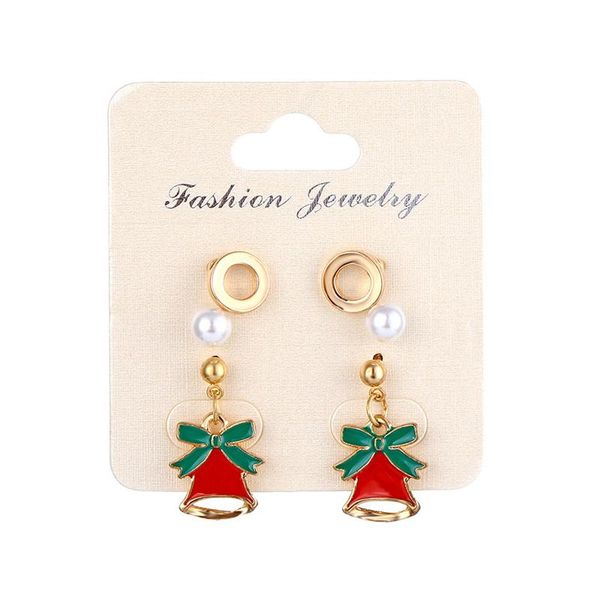 

fashion gold geometric moon heart stud earrings set new christmas earrings imitation pearl rhinestone earrings for women girls wmtxxy, Golden