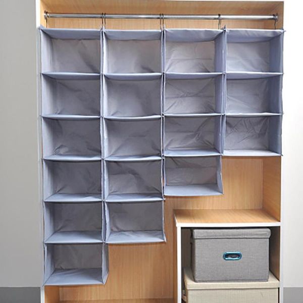 

storage boxes & bins wardrobe hanging bag interlayer drawer type clothes hangers holder portable organizer closet gray