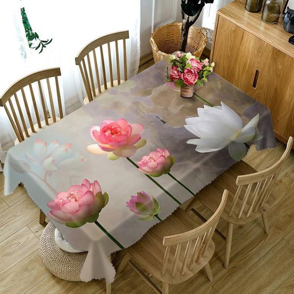 

table cloth tablecloth lotus 3d printed cover dining customizable home decoration cover1
