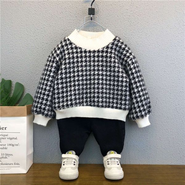 

girls' plush autumn and winter exotic baby's boys' t-shirt korean children's thickened warm sweater, Blue