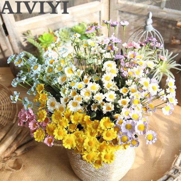 

15 heads daisy artificial flowers for wedding fake flowers bouquet wedding home decoration