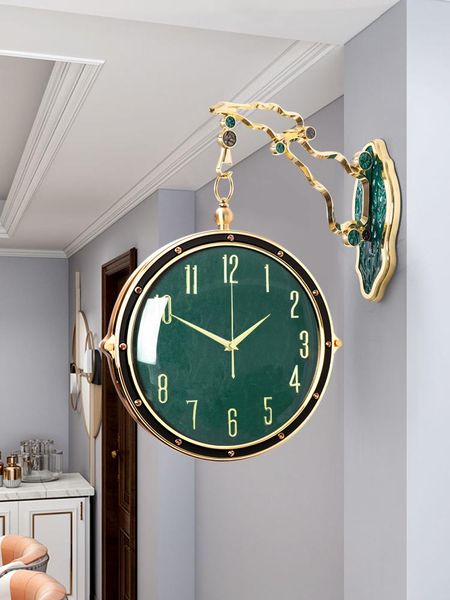 

wall clocks double sided retro design clock living room large luxury big digital relojes de pared home decoration