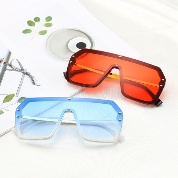 

sunglasses pamasen metal big frame siamese women goggle sun glasses for female uv400 gafas de sol, White;black