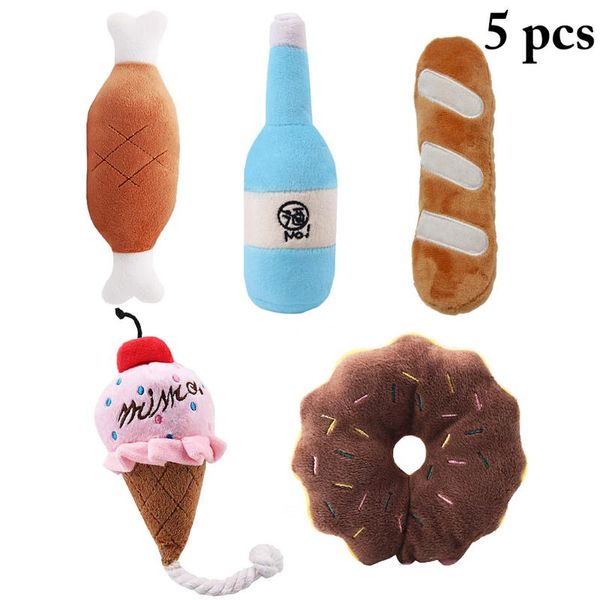

cat toys legendog 5pcs pet squeaky toy bite-resistant creative dog teething bite cute cartoon simulation funny